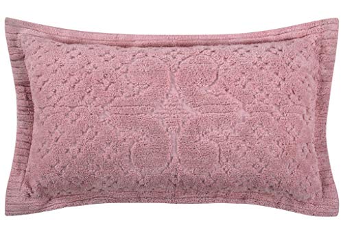 Better Trends Ashton Collection is Super Soft and Light Weight in Medallion Design 100 Pecent Cotton Tufted Unique Luxurious Machine Washable Tumble Dry, King Sham, Pink