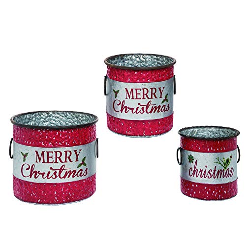 Transpac Y5652 Metal Merry Christmas Containers, Set of 3