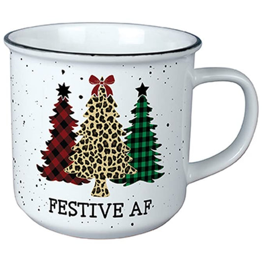 Carson Home Festive AF Vintage Mug, 3.75-inch Length, 13 oz