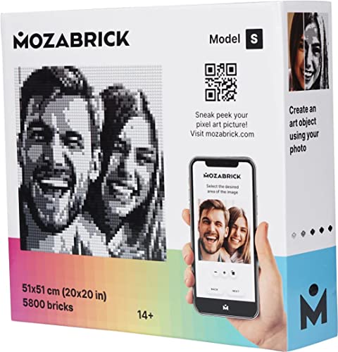Ukidz MOZABRICK Photo Construction Set Model S - Transform Any Picture into a Mosaic Wall Art Using Our Constructor and Web App. Infinite Pixel Art Possibilities Using Your Photos!