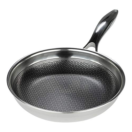 Frieling Black Cube Hybrid Stainless Steel Frying Pan with Nonstick Coating, Oven-Safe Cookware, 11 Inches