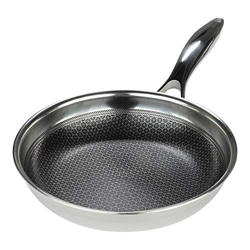 Frieling Black Cube Hybrid Quick Release Stainless Steel Frying Pan with Nonstick Coating, Oven-Safe Cookware, 8 Inches