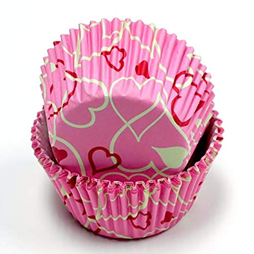 Chef Craft Valentines Day Hearts Cupcake Liners, Pink Red White, 50 CT