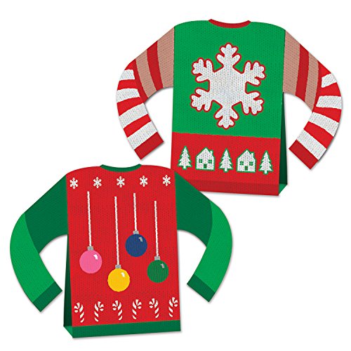 Beistle 3-D Ugly Sweater Centerpiece, 8", Multicolor