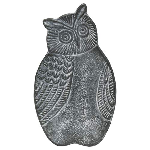 Foreside Home & Garden Gray Metal Owl Decorative Storage Jewelry Trinket Dish