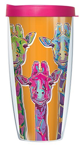 Freeheart Giraffe Necks 22oz Mug Tumbler Cup with Pink Lid