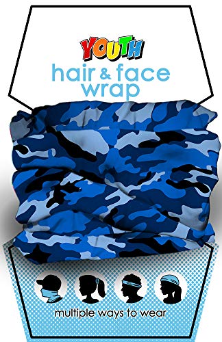 Spoontiques Spoontiques Blue Camo Youth Hair/face Wrap, 1 count