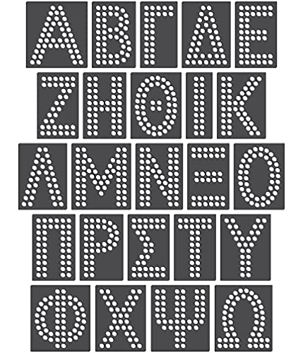 Rhinestone Genie Font-Greek Letters 2" Magnetic Rhinestone Template, Black