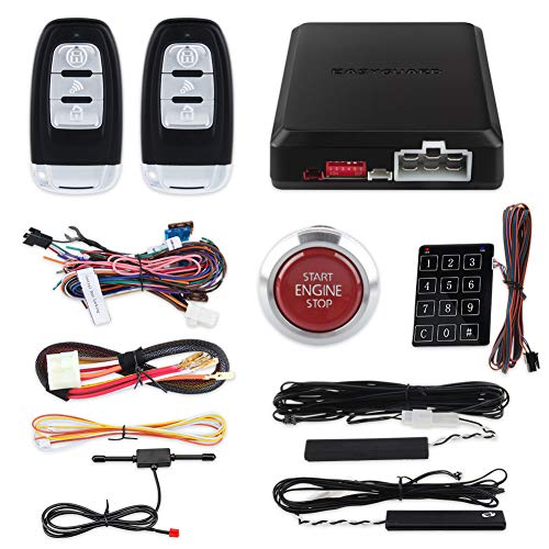 EASYGUARD EC002-P4 Smart Key PKE car Alarm with auto Start Push Engine Start Button & keyless go Password Entry Lock Unlock DC12V