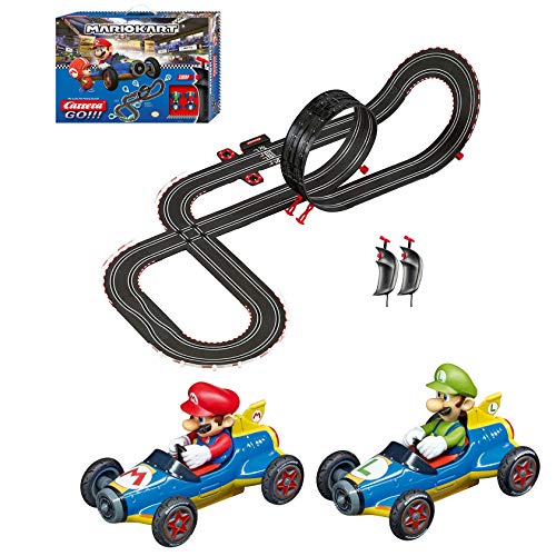 Carrera GO!!! 62492 Mario Kart Mach 8 Electric Slot Car Racing Track Set 1:43 Scale feat. Mario and Luigi