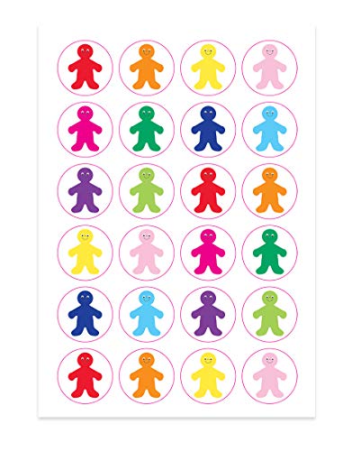 Hygloss Products Rainbow People Stickers - Perfect for Arts, Crafts, Classroom, DIY Projects & Much More - 1‚Äù Round Self-Adhesive Stickers - 24 Stickers per Sheet - 3 Sheets