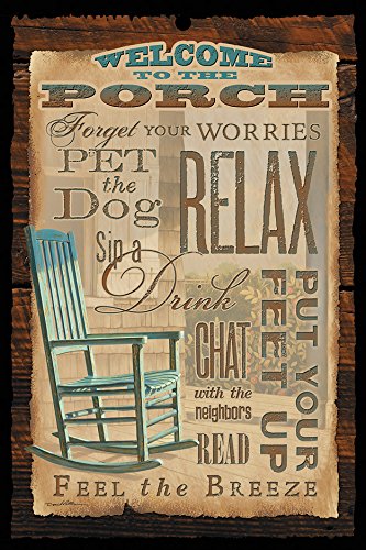 Wild Wings(WI) Welcome to The Porch 8" x 12" Wood Sign by Daniel Pollera