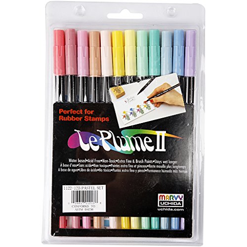 Uchida Le Plume II Double-Ended Markers 12/Pkg-Pastels