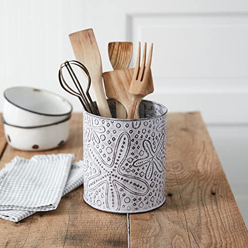 CTW Home Collection 370677 Starfish Stamped Metal Utensil Holder, 6.75-inch Height