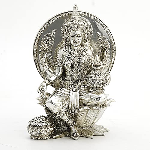 Unicorn Studio Veronese Design 8 1/4 inch Tall Seated Lakshmi Hindu Goddess of Wealth and Prosperity Resin Hand Made Figurine Home Decor Statue