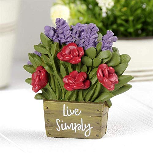 Blossom Bucket 201-12069 Live Simply Crate with Red Flowers, 2.5-inch Height