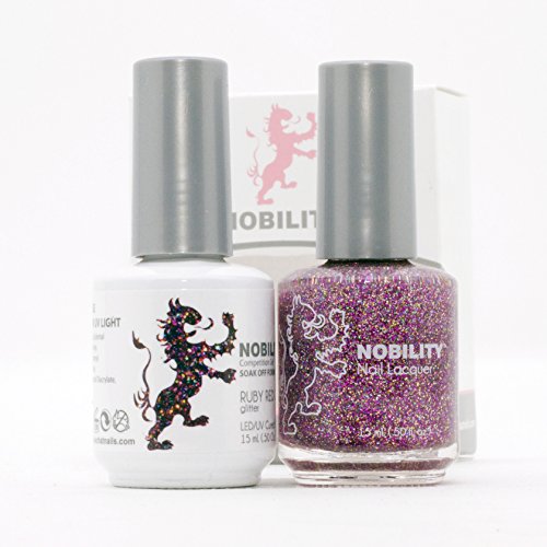 Lechat Nobility ‚Äì Gel Polish & Nail Lacquer Set (Glitter Collection) (Ruby Red Glitz NBCS069)