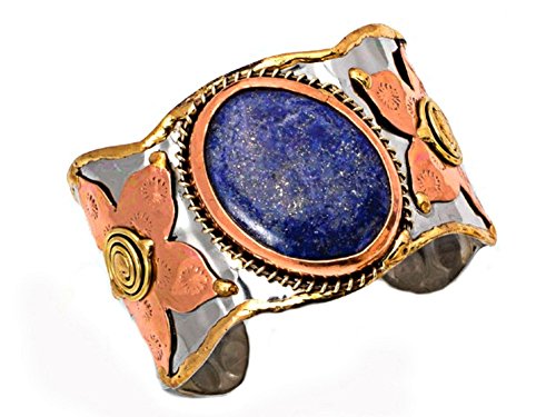 Anju Mixed Metal Lapis Cuff Bracelet