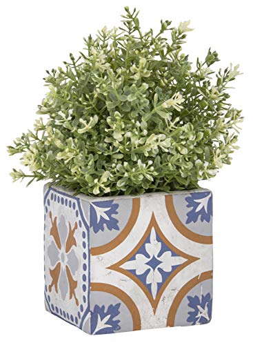 Esschert Design AC176 Concrete Portugese Tile Flower Pot