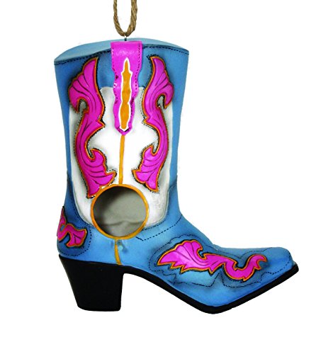 Spoontiques 10179 Cowgirl Boot Birdhouse, White