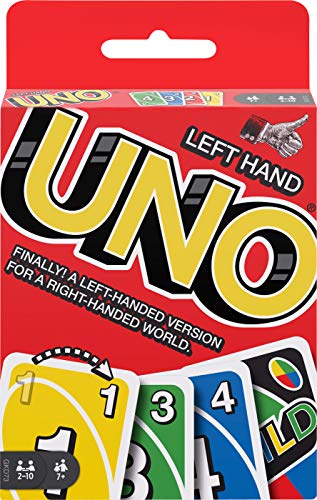 Mattel Left Hand UNOTM Card Game with 112 Cards and Instructions, for Players 7 Years Old and Up, Great Gift for Kid, Family & Adult Game Night, Multi (GKD73)