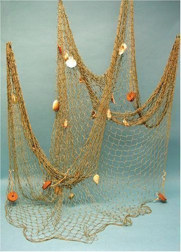 Beachcombers Nautical Decorative Fish Net Pack with Shells and Cork