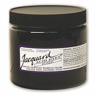 Jacquard Acid Dye for Wool, Silk and Other Protein Fibers, 8 Ounce Jar, Concentrated Powder, Violet 614