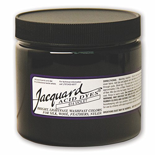 Jacquard Acid Dye for Wool, Silk and Other Protein Fibers, 8 Ounce Jar, Concentrated Powder, Violet 614
