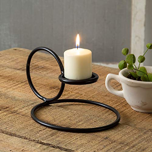 CTW Home Collection 370422 Simple Candle Holder Ring, 8.25-inch Width, Black