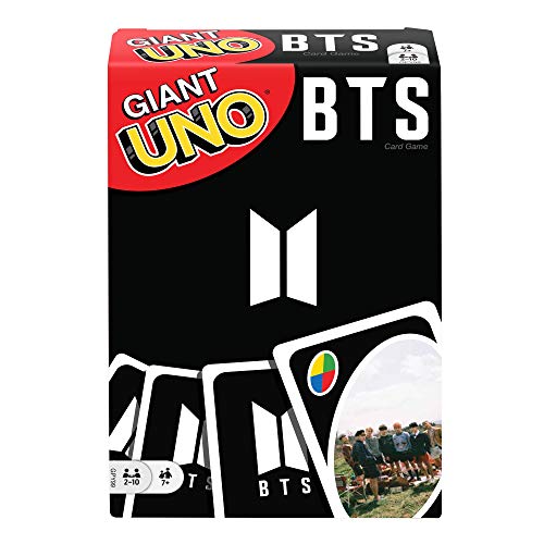 Mattel Giant UNO BTS Card Game with 108 Cards Based on BTS Global Superstars, Gift for Boys and Girls Age 7 Years & Older