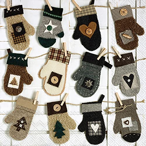 Boston International IHR Winter Holiday Christmas 3-Ply Paper Napkins, 20-Count Cocktail Size, Advent Joy