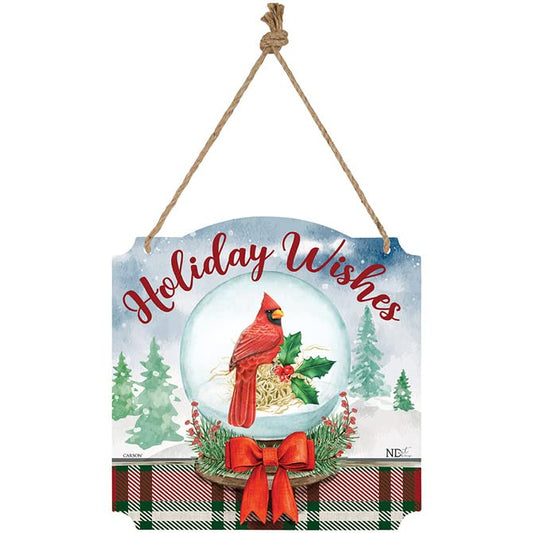 Carson Home Accents Cardinal Snow Globe Metal Wall D√©cor, 12-inch Square, Metal