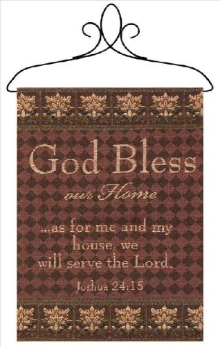 Manual Inspirational Collection Wall Hanging with Frame, God Bless Our Home, 12.5 X 18-Inch