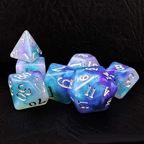 Bescon Dice Magical Stone Dice Set Series, 7pcs Polyhedral RPG Dice Set Dragon Eyes, Polybag Packing