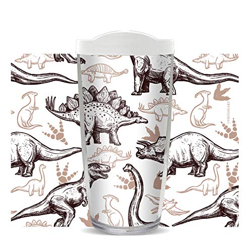 FREEHEART Dinosaurs 22oz Tumbler with Clear Lid