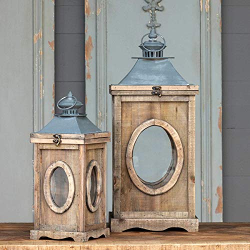 Park Hill Collection ELW90501 Dormer Lanterns, Set of 2, Wood