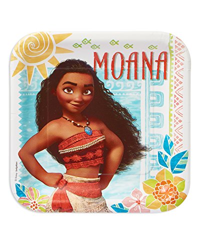 Amscan American Greetings Moana Paper Dinner Plates, 8- Count