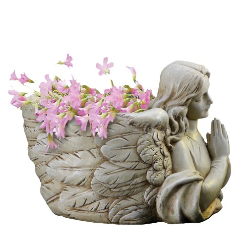 Roman Jospehs Studio Garden Planter, 68437, Angel Bust with Hands Clasped, 8.25 inches diameter
