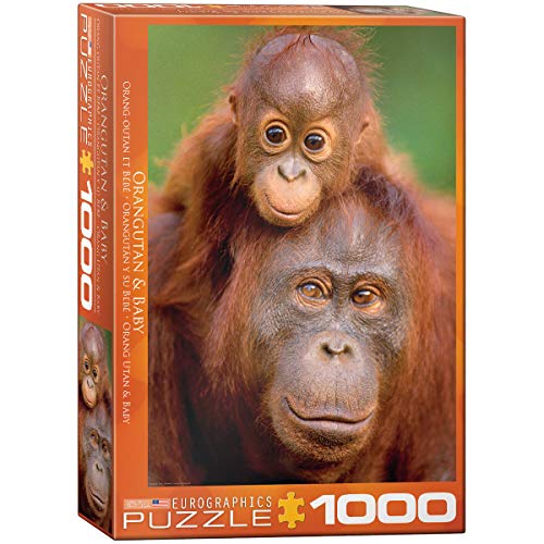 EuroGraphics Orangutan and Baby Jigsaw Puzzle (1000-Piece) , Blue