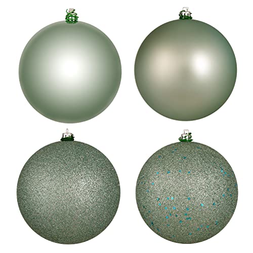 Vickerman 3" Frosty Mint 4-Finish Ball Ornament Set.Includes 16 Ornaments per Box.