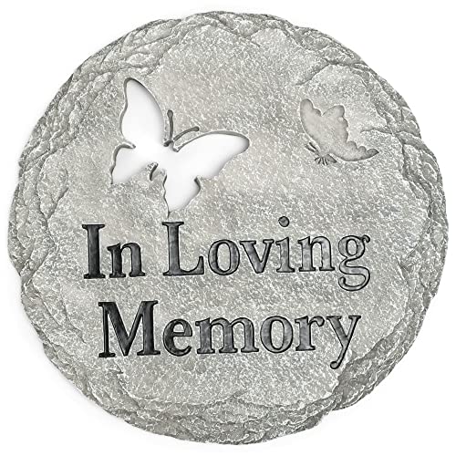 Napco in Loving Memory Grey 10.5 Inch Resin Outdoor Decorative Stepping Stone