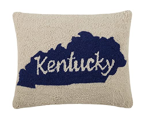 Peking Handicraft Kentucky State Map Polyfill Hook Throw Pillow, 18-inch Length, Home Decoration