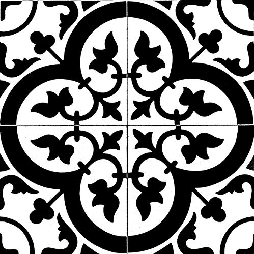 Black and White Tile Stickers by Mi Alma Peel and Stick Tile Stickers 24 PC Set backsplash Tile Decals Bathroom & Kitchen Vinyl Wall Decals Just Peel Stick Home Decor (North, 6x6 Inch)