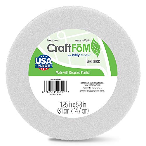 FloraCraft Styrofoam Disc 1.1 Inch x 5.8 Inch White