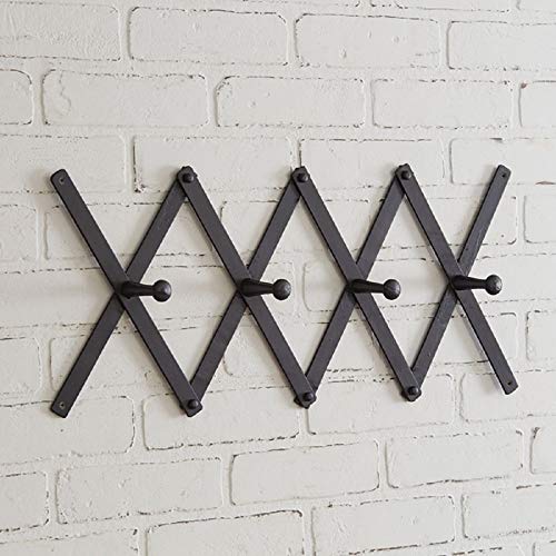 CTW Home Collection 370418 Accordion Coat Rack, 37-inch Width, Black