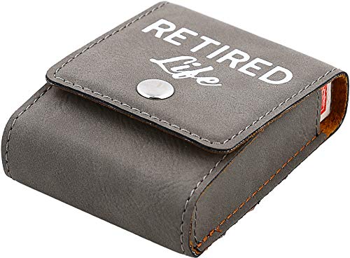 Pavilion Gift Company Retired Life Want-Double Playing Includes Two Decks 5 Standard 6 Sided dice Card Holder, Grey