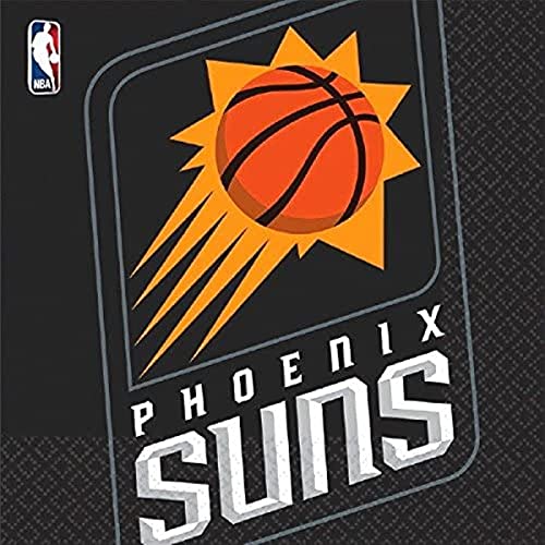 Amscan Sports & Tailgating NBA Party Phoenix Suns Luncheon Napkins (16 Pack), Multi Color, 6.5 x 6.5"