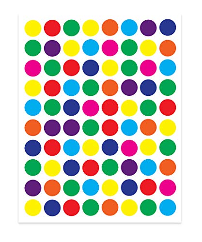 Hygloss Products - Self Adhesive Circle Stickers - Variety of Bright Colors - Great for Arts, Crafts, DIY Projects & Much More - ¬Ω inch - 25 Sheets