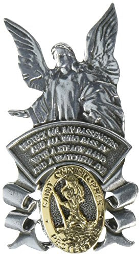 Cathedral Art KVC122 Auto Visor Clip, St. Christopher/Guardian Angel, 2-3/8-Inch