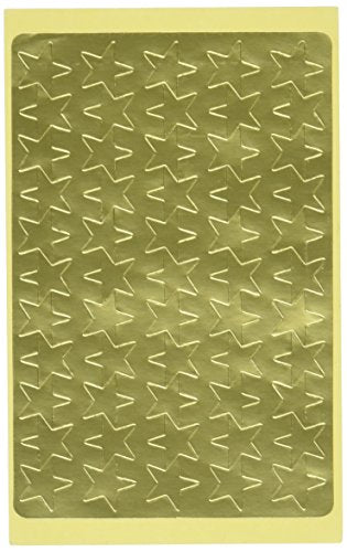 Charles Leonard Foil Star Labels, Self-Adhesive, 1/2 Inch Star Stickers, Metallic Gold, 440/Box (72445)